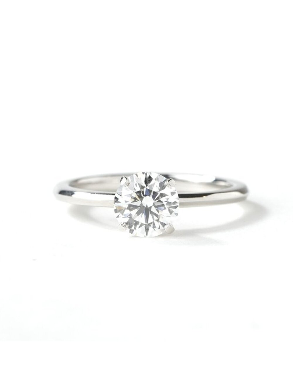 Tiffany & Co Round Brilliant Cut Diamond & Platinum Band True Ring Engagement
